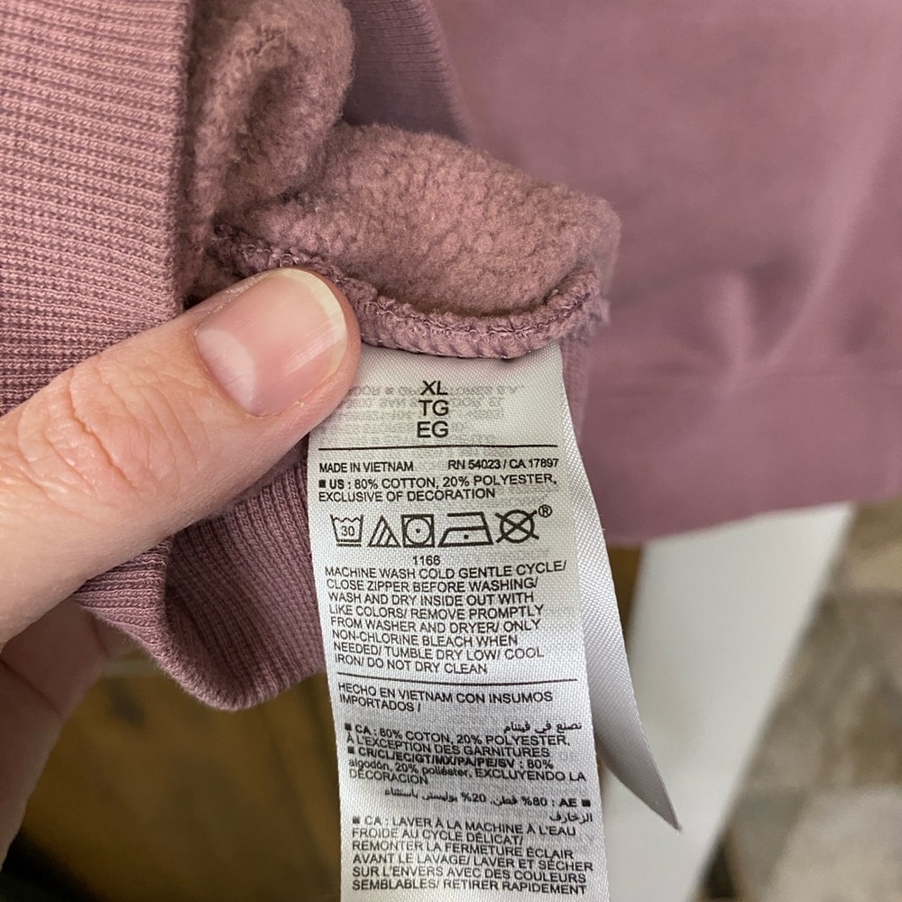 Old Navy Logo Mauve Zip Hoodie with Cream Accents - Picture 4 of 4